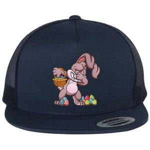 Funny Happy Easter Dabbing Bunny Basket Eggs Flat Bill Trucker Hat