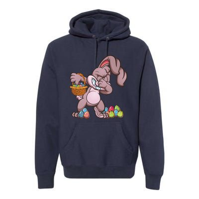 Funny Happy Easter Dabbing Bunny Basket Eggs Premium Hoodie