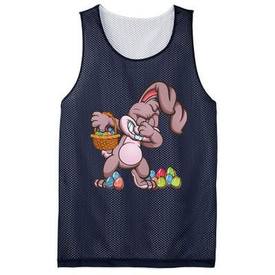 Funny Happy Easter Dabbing Bunny Basket Eggs Mesh Reversible Basketball Jersey Tank