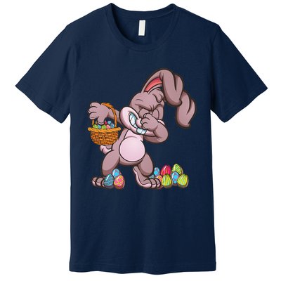 Funny Happy Easter Dabbing Bunny Basket Eggs Premium T-Shirt