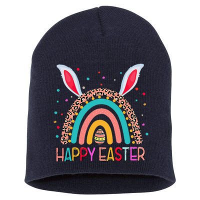 Funny Happy Easter Y'all Rainbow Funny Gnome Women Short Acrylic Beanie