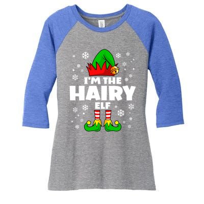 Funny Hairy Elf Family Matching Group Happy Christmas Cute Gift Women's Tri-Blend 3/4-Sleeve Raglan Shirt