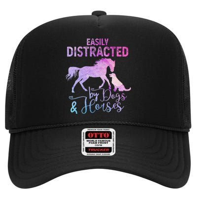 Funny Horse  Easily Distracted High Crown Mesh Back Trucker Hat