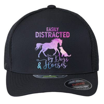 Funny Horse  Easily Distracted Flexfit Unipanel Trucker Cap