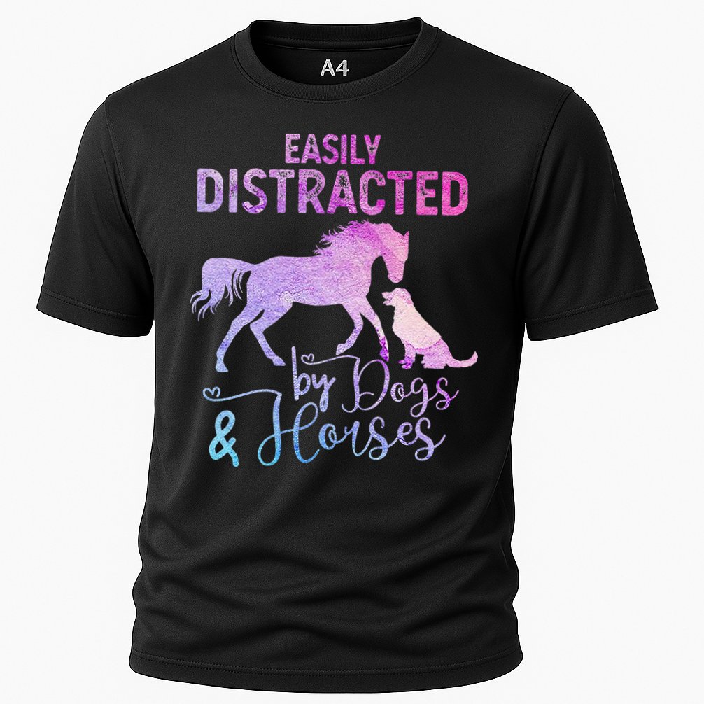 Funny Horse  Easily Distracted Cooling Performance Crew T-Shirt