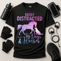 Funny Horse  Easily Distracted Cooling Performance Crew T-Shirt