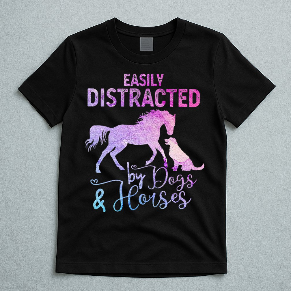 Funny Horse  Easily Distracted T-Shirt