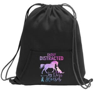 Funny Horse  Easily Distracted Sweatshirt Cinch Pack Bag