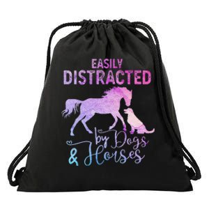 Funny Horse  Easily Distracted Drawstring Bag