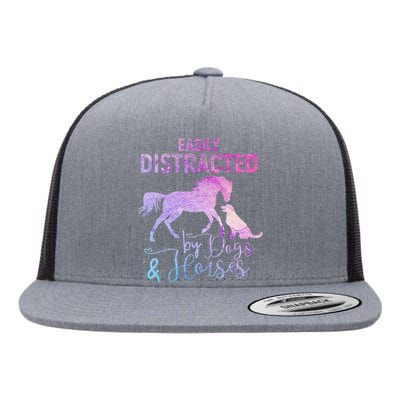 Funny Horse  Easily Distracted Flat Bill Trucker Hat