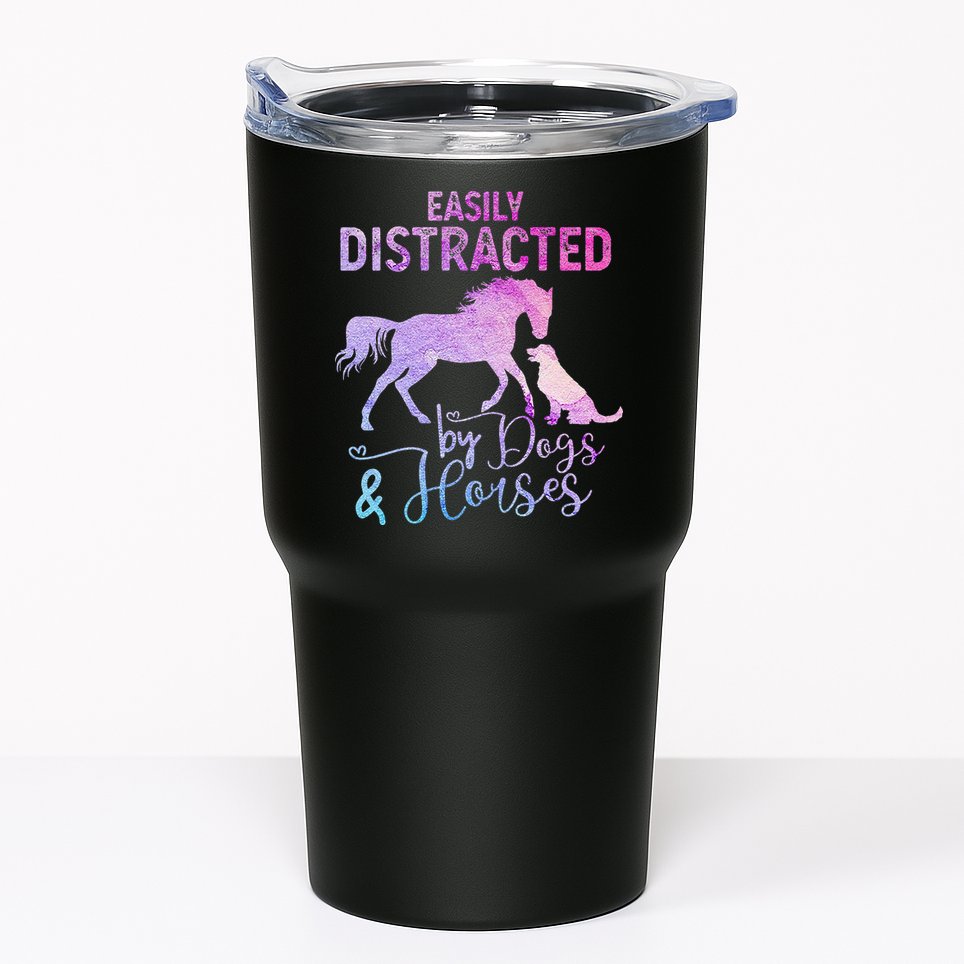 Funny Horse  Easily Distracted Tumbler