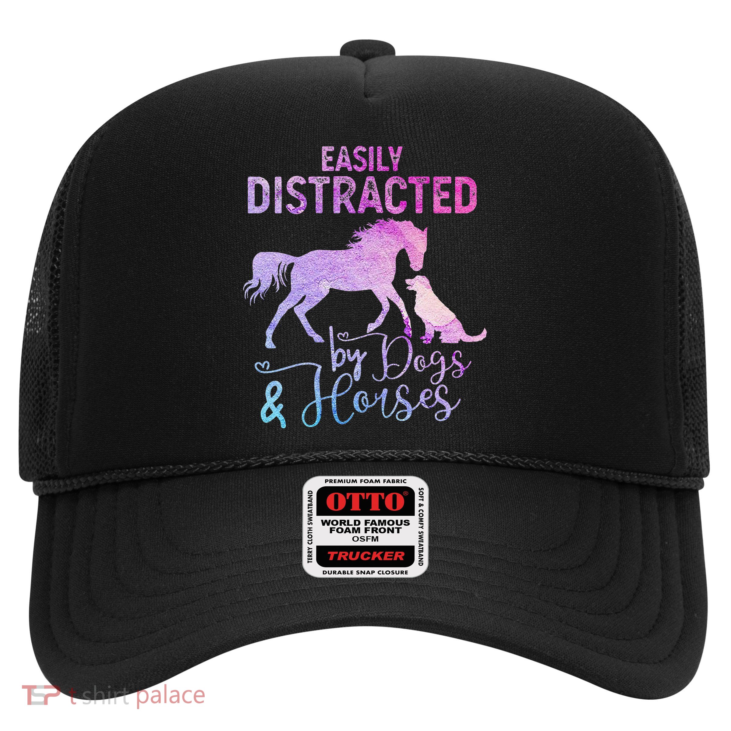 Funny Horse  Easily Distracted Trucker Hat