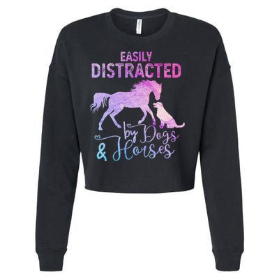 Funny Horse  Easily Distracted Cropped Pullover Crew