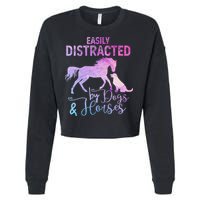 Funny Horse  Easily Distracted Cropped Pullover Crew