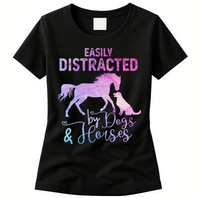 Funny Horse  Easily Distracted Womens T-Shirt