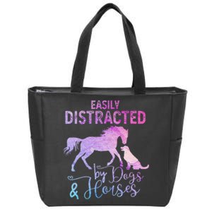 Funny Horse  Easily Distracted Zip Tote Bag