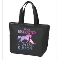 Funny Horse  Easily Distracted Zip Tote Bag