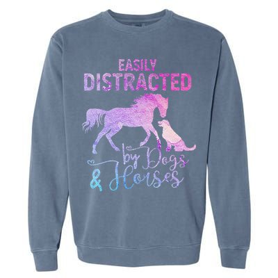 Funny Horse  Easily Distracted Garment-Dyed Sweatshirt