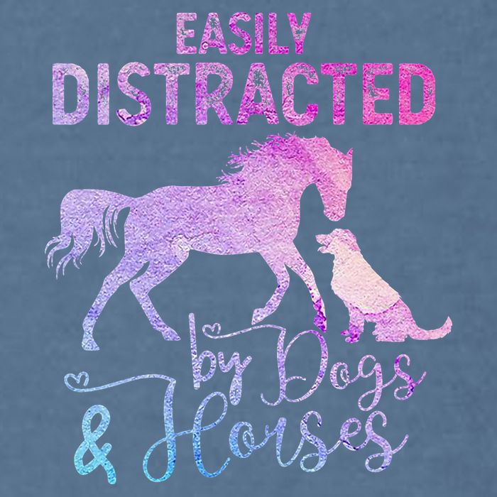 Funny Horse  Easily Distracted Garment-Dyed Sweatshirt