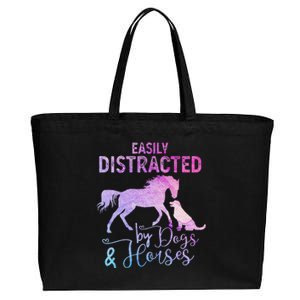 Funny Horse  Easily Distracted Cotton Canvas Jumbo Tote