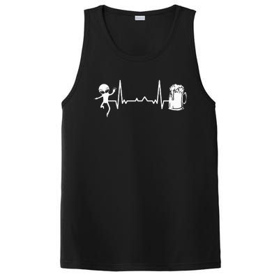 funny Heartbeat EKG Extraterrestrial Alien PosiCharge Competitor Tank