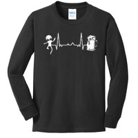 funny Heartbeat EKG Extraterrestrial Alien Kids Long Sleeve Shirt