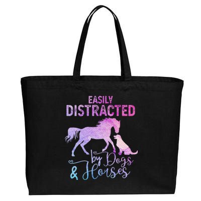 Funny Horse  Easily Distracted Cotton Canvas Jumbo Tote