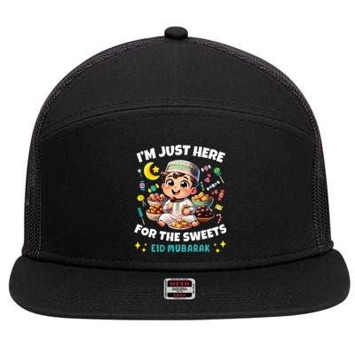 Funny Happy Eid Al Fitr Eid Al Adha Sweets 7 Panel Mesh Trucker Snapback Hat