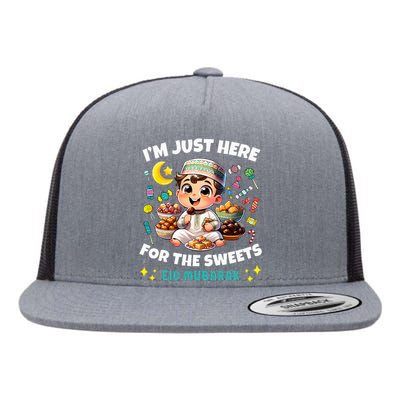 Funny Happy Eid Al Fitr Eid Al Adha Sweets Flat Bill Trucker Hat