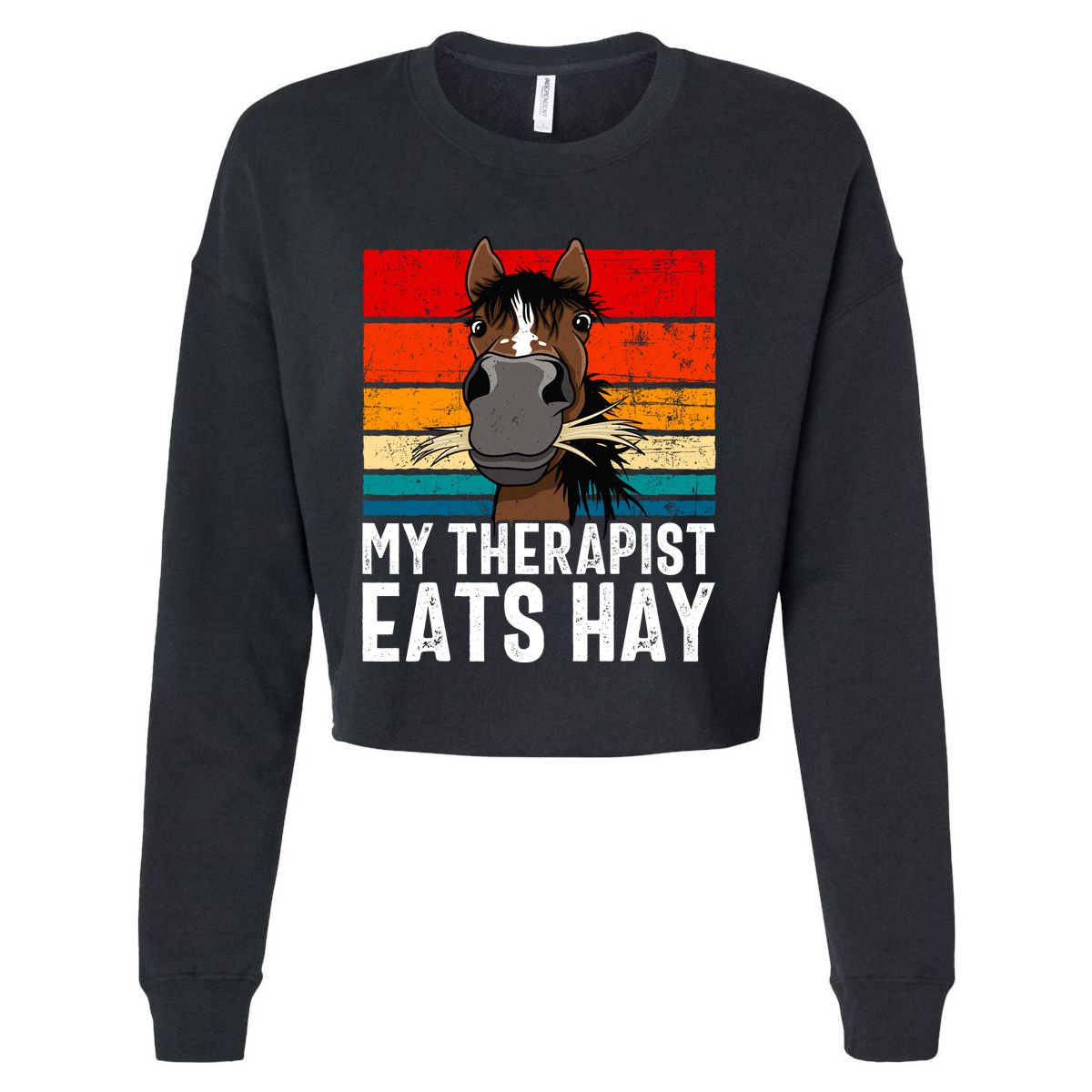 Funny House Equestrian Horse Riding Horse Trainer Horse Cropped Pullover Crew
