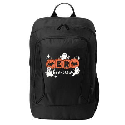 Funny Halloween Er Boo Crew Emergency Room Nurse Halloween Gift City Backpack