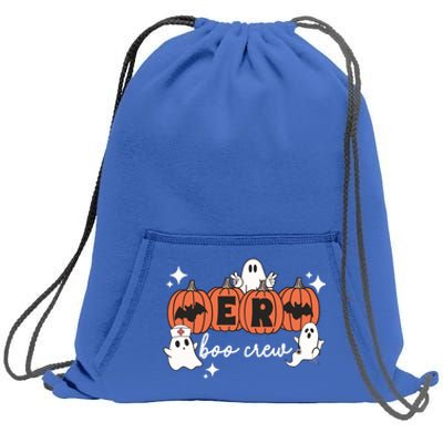 Funny Halloween Er Boo Crew Emergency Room Nurse Halloween Gift Sweatshirt Cinch Pack Bag