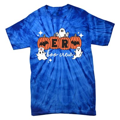 Funny Halloween Er Boo Crew Emergency Room Nurse Halloween Gift Tie-Dye T-Shirt