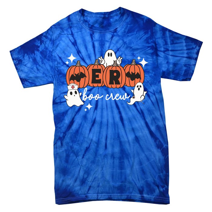 Funny Halloween Er Boo Crew Emergency Room Nurse Halloween Gift Tie-Dye T-Shirt