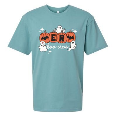 Funny Halloween Er Boo Crew Emergency Room Nurse Halloween Gift Sueded Cloud Jersey T-Shirt