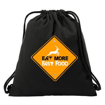 Funny Hunting Eat More Fast Food Deer Hunting Drawstring Bag