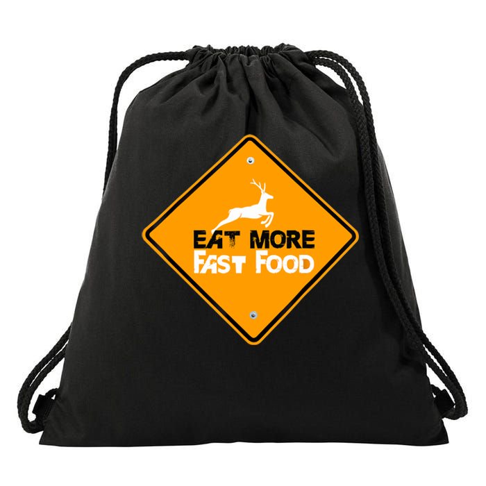 Funny Hunting Eat More Fast Food Deer Hunting Drawstring Bag