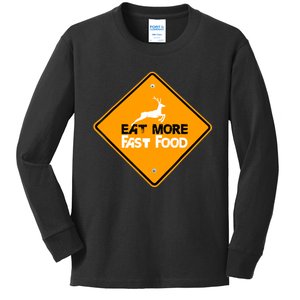 Funny Hunting Eat More Fast Food Deer Hunting Kids Long Sleeve Shirt