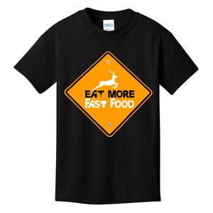 Funny Hunting Eat More Fast Food Deer Hunting Kids T-Shirt