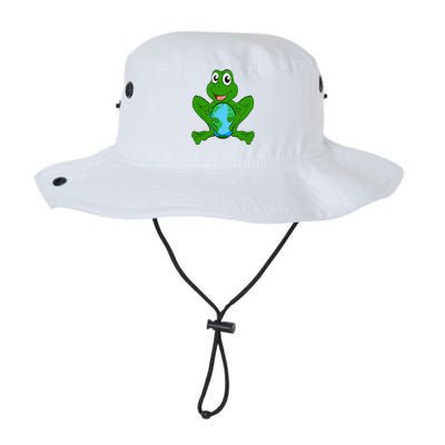 Frog Holding Earth Day Cute Animal Save The Planet Legacy Cool Fit Booney Bucket Hat