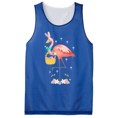 Flamingo Happy Easter Egg Hunt Rabbit Ears Hidden Eggs Gift Mesh Reversible Basketball Jersey Tank