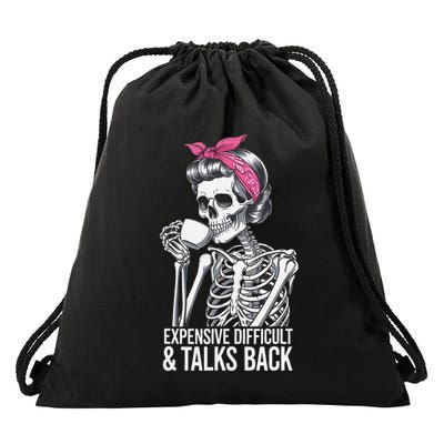 Funny Halloween Expensive Difficult And Talks Back Drawstring Bag
