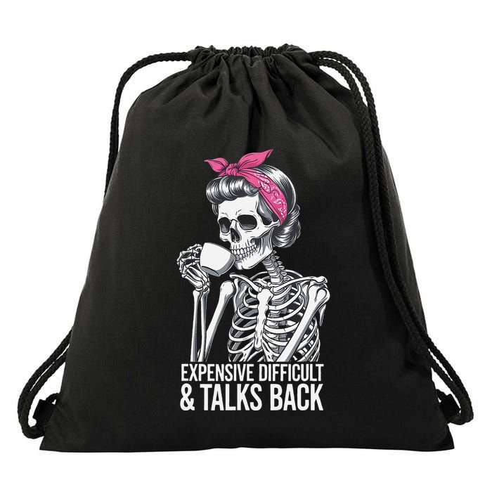 Funny Halloween Expensive Difficult And Talks Back Drawstring Bag