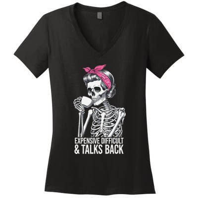 Funny Halloween Expensive Difficult And Talks Back Women's V-Neck T-Shirt