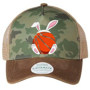 Funnyns Happy Easter Basketball Bunny Coach Legacy Tie Dye Trucker Hat