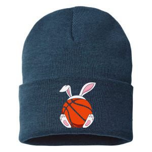 Funnyns Happy Easter Basketball Bunny Coach Sustainable Knit Beanie