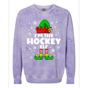 Funny Hockey Elf Family Matching Group Happy Christmas Meaningful Gift Colorblast Crewneck Sweatshirt