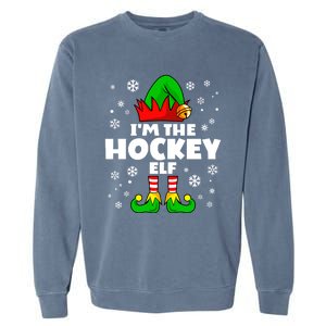 Funny Hockey Elf Family Matching Group Happy Christmas Meaningful Gift Garment-Dyed Sweatshirt