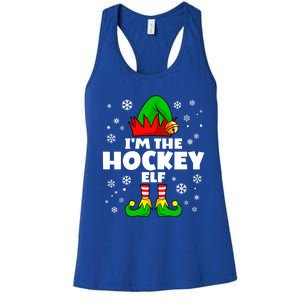 Funny Hockey Elf Family Matching Group Happy Christmas Meaningful Gift Women's Racerback Tank