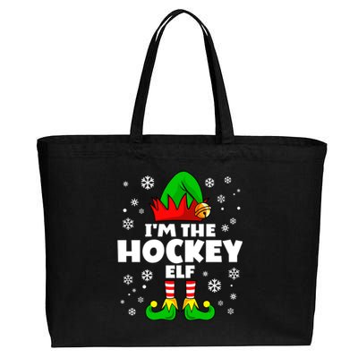 Funny Hockey Elf Family Matching Group Happy Christmas Meaningful Gift Cotton Canvas Jumbo Tote